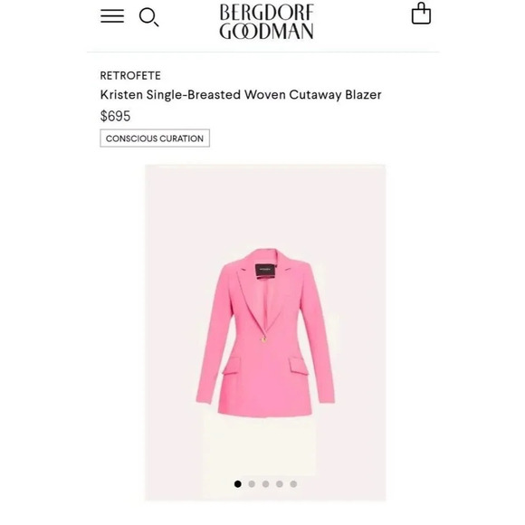 New $695 Retrofete Coat Women Hyper Pink Large Kristen Cutaway Bergdorf Goodman - Picture 2 of 15